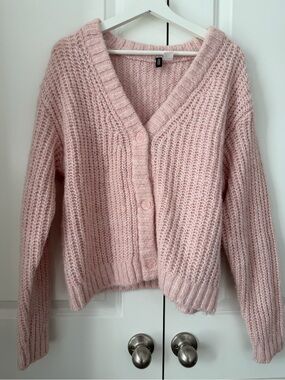 H&M Blush Pink Chunky Knit Button Cardigan